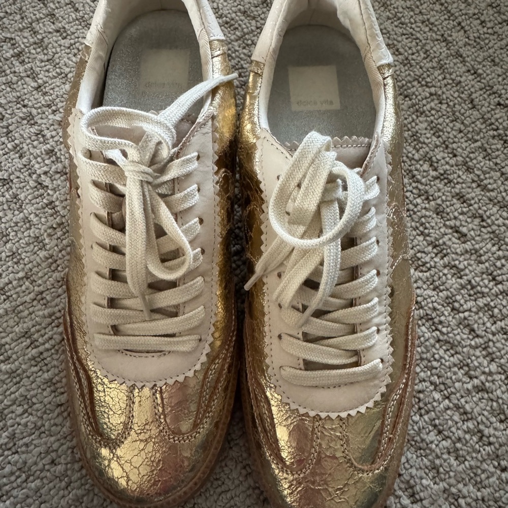 NWOT Dolce Vita Gold and Cream Women's Sneakers
